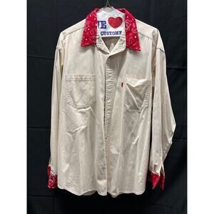 Vintage Levi’s Western Wear Bandana Denim Button Down Shirt XL